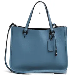 コーチ／COACH バッグ ハンドバッグ 鞄 トートバッグ レディース 女性 女性用 レザー 革 本革 ライトブルー 水色  C3460 Tyler Carryall 28 タイラー キャリーオール 28 2WAY ショルダーバッグ シボ革 シュリンクレザー
