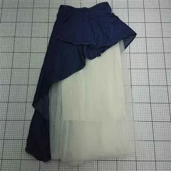 ◇ Θ イング INGNI デニム×チュールアシンメトリースカート F レディース E  【1602130007493】
