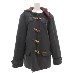 トミーヒルフィガー TOMMY HILFIGER ダッフルコート フード ロング 裏チェック M グレー /GV ■GY61