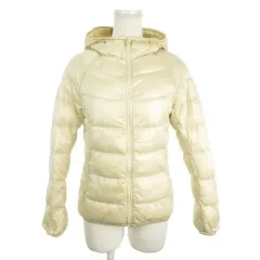 ユニクロ UNIQLO ダウンジャケット 上着 S ライトベージュ 無地 フード付き 長袖 /AO10 ■GY59