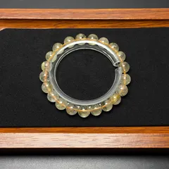 天然石★【20A黄金タイチンルチル】★ブレスレット 天然石 金運  8.7-9.3mm ZB10252