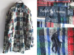 希少 90sビンテージ Ralph Lauren ラルフローレン BLAIRE ポロポニーロゴ刺繍 クレイジーパッチワーク BDシャツ S マルチ RN41381正規品 USA企画
