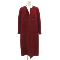 MADUSON ノーカラーコート ウール 9 赤 レッド 無地 ノーカラー 長袖 /JS ■ECF001
