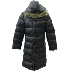 コムサウォーク COMME CA WALK ダウンコート ロング丈 L 黒 フード付き 無地 25-28D102 /SY2 ■GY58