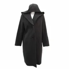 フレディ エミュ fredy emue ノーカラーコート 2WAY ロング丈 フード付き 38 グレー /SM3 ■GY58