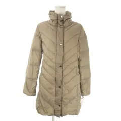 ラリベルテ Laliberte ダウンコート L ベージュ 長袖 スタンドカラー V字キルティング 174707 /AO7 ■GY61