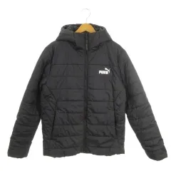 プーマ PUMA 中綿ジャケット スポーツウエア L 黒 ブラック フーディ ロゴ 672418-01 /MN5 ■GY61
