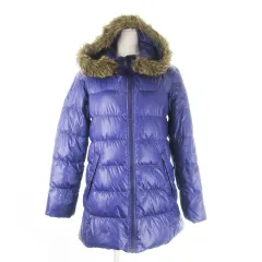 ユニクロ UNIQLO ダウンコート ファー付きフード ミドル丈 S 紫 パープル /CK26 ■GY61