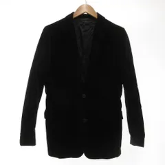 コムサデモードメン COMME CA DU MODE MEN テーラードジャケット M 黒 ブラック ベルベット ノッチドラペル 2つボタン 長袖 /YZ ■GY58 