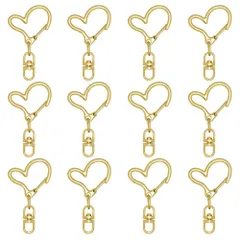 キーホルダー パーツ MUNCVY 20点セット 回転カン付き カワイイ ハート ナスカン ゴールド 金具 ンドメイド 手作り キーリング