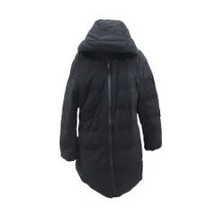 ユニクロ UNIQLO ダウンコート 上着 ミドル丈 XL 黒 ブラック フード付き /SM3 ■ECB001