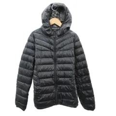 ユニクロ UNIQLO ダウンジャケット 上着 ミドル丈 L 黒 ブラック フード付き /SM32 ■ECD001