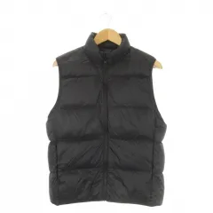 ユニクロ UNIQLO ULTRA LIGHT DOWN ダウンベスト ジャケット 上着 M 黒 ブラック 無地 立ち襟 ノースリーブ /CK11 ■ECD001