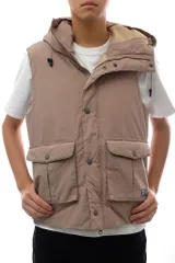 ノンネイティブ／nonnative ダウンベスト ダウンジャケット JKT アウター メンズ 男性 男性用 ポリエステル ベージュ  DYNAMONUS PARKA DOWN VEST フード付き