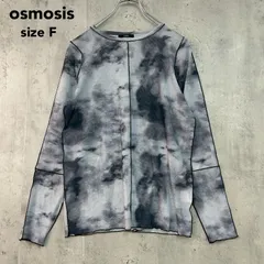 osmosis オズモシス グレー系 マーブル柄 総柄 シアー カットソー プルオーバー メッシュ ストレッチ 長袖 切り替え デザイン スリット ニュアンス クルーネック 597006-643T 透け感 重ね着 レイヤード Fサイズ ★ ■◇のサムネイル