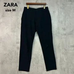 ZARA ザラ ブラック チェック柄 スラックス トラウザー テーパードパンツ ストレッチ ボトムス センタープレス カジュアル ビジネス フォーマル オフィス きれいめ 伸縮性 総柄 格子柄 アンクル丈 スリムフィット 定番 Mサイズ ★ ■■