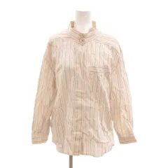 レリアン Leilian シャツ ブラウス 7 長袖 ストライプ スタンドカラー ベージュ /AE ■GY06