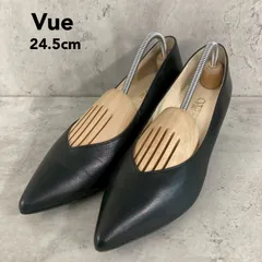 Vue ビュー エイゾーコレクション EIZO Vカット パンプス ブラック 日本製 Made in Japan ヒール 編み込みデザイン VZ14583A ポインテッドトゥ 冠婚葬祭 ビジネス フォーマル 事務 仕事 24.5cm ★ ■◆