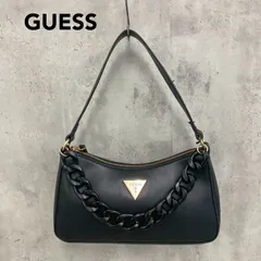 GUESS ゲス ブラック 黒 GABBI Mini Top Zip ハンドバッグ ミニバッグ ワンショルダーバッグ セミショルダー カバン 鞄 かばん ロゴ プレート チェーン 2way 肩掛け 手提げ 無地 シンプル モード おしゃれ ★ ■■