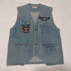 COUNTRY LIFE カスタム デニムベスト ハーレーダビッドソン サイズ:LL カラー:ブルー W-116
