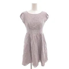 ダズリン dazzlin 美品 ワンピース M ひざ丈 フレンチスリーブ レース 花柄 水色 ライトブルー /AE ■GY06