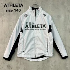 ATHLETA アスレタ ホワイト サッカー フットサル ウインドブレーカー ナイロン ジャケット スポーツ ウェア トレーニング ジップアップ ロゴ プリント キッズ ジュニア 白 HM-010J JKT  140サイズ ★ ◆■