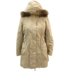 フェルゥ Feroux モッズコート ロング丈 2 ベージュ ファー付きフード ドロスト ビジュー /SM3 ■GY58