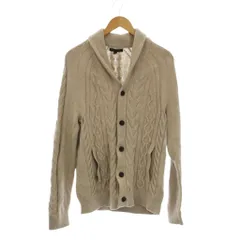 バナナリパブリック BANANA REPUBLIC カーディガン ウール L ベージュ ショールカラー ケーブルニット 長袖 /LP ■ECD001