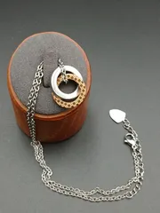 LION HEART 2連リングネックレス ライオンハート シルバー調