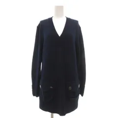 バーバリー ロンドン BURBERRY LONDON セーター ウール 2 紺 ネイビー Vネック 長袖 フラップポケット /ML ■GY06