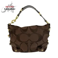 美品 COACH コーチ シグネチャー ブラウン ゴールド金具 キャンバス/レザー 10619 ショルダーバッグ レディース 601058【中古】