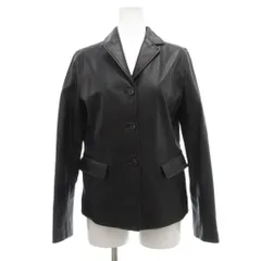 ゴールデン ファー Golden Fur 羊皮 レザージャケット S 黒 ブラック 無地 テーラードカラー 長袖 /ML ■GY58