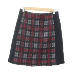 マッキントッシュフィロソフィー MACKINTOSH PHILOSOPHY 台形スカート ひざ丈 36 S 紺 チェック柄 /SY40 ■GY60