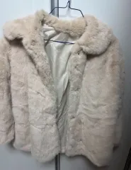 アイボリー ファー ジャケット ショート コート