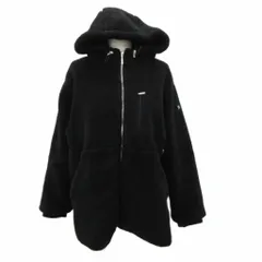 アーノルドパーマー Arnold Palmer ボアジャケット 上着 ミドル丈 L 黒 ブラック フード付き /SM2 ■GY58のサムネイル