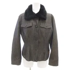 クリッツィア KRIZIA JEANS 美品 ジージャン ジャケット ウール 42 黒 ブラック ファー襟 長袖 フラップポケット /SJ ■GY60のサムネイル