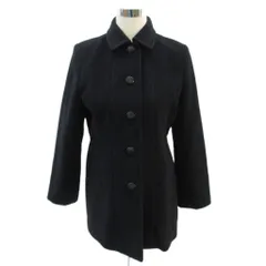 モカ MOKA ステンカラーコート ミドル丈 アンゴラ S 黒 ブラック /SM8 ■GY58