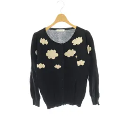 フランシュリッペ franche lippee カーディガン ニット 長袖 M ブラック アイボリー /DO ■ECB001