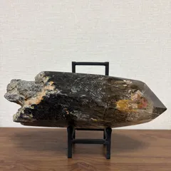 【新生活】【セール】【超特大】ブラックルチルクォーツ 原石 ポイント 約24cm 2.4kg