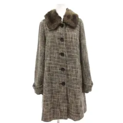 アクシーズファム axes femme コート M グレー系 織り柄 ファー襟 長袖 /ML ■GY59