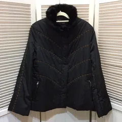 未使用☆Chamois シャミー ラビットファー付き 中綿ジャケット F ブラック