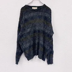 古着 used　～00s　croft＆barrow　アクリルニットセーター　ヴィンテージ　総柄　灰色　グレー　XLサイズ【値引き交渉OK！】