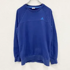 古着 used　adidas　アディダス　スウェット/トレーナー　パフォーマンスロゴ　ラグランスリープ　青　ブルー　Sサイズ【値引き交渉OK！】