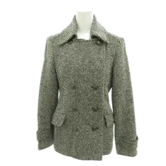 エムケー ミッシェルクラン MK MICHEL KLEIN Pコート ピーコート レジメンタルストライプ 38 白 ホワイト 黒 ブラック ダブルブレスト /YJ ■GY60のサムネイル