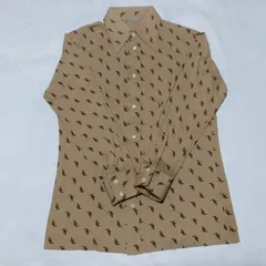 高島屋 Takashimaya 長袖シャツ コットン100％ サイズ:L カラー:ベージュ ブラウン W-113のサムネイル