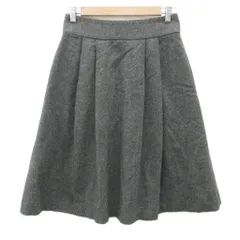 マーガレットハウエル MARGARET HOWELL フレアスカート ミモレ丈 2 M グレー /SY44 ■ECD001