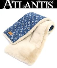【広尾店】美品 ルイヴィトン Louis Vuitton LV×NIGO エシャルブ・シアリング デニム マフラー モノグラム デニム MP2703 【18377】 LVxNIGO エシャルブ・シアリング デニム マフラー モノグラム - メルカリ
