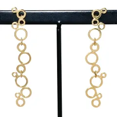 ウノアエレ UNOAERRE サークル スイング ピアス K18YG 3.5g イエローゴールド バブル レディース【中古】