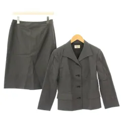 アリスバーリー Aylesbury シングルスーツ セットアップ テーラードジャケット アウター 背抜き タイトスカート ひざ丈 無地 ワンカラー 11 グレー /BB ■GY61