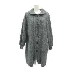 ミス アシダ miss ashida ニットジャケット 上着 ミドル丈 F グレー 黒 ブラック ラウンドカラー /HO31 ■GY59のサムネイル